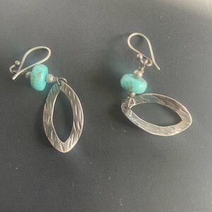 Silpada Silver Earrings with Turquoise Accents